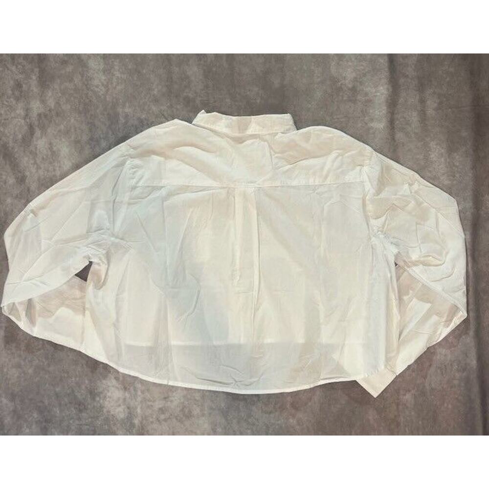Madewell Womens Ex-Boyfriend Shirt Poplin Supercrop White NJ613 Size XL NEW - Picture 4 of 9